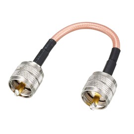 sourcing map 0.1 m Coaxial Cable, RG142 SAT Antenna Cable PL-259 UHF Male to PL-259 UHF Male Antenna Cable for Audio and Video Transmission