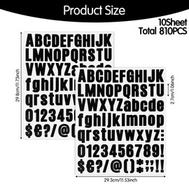 10 Sheets Letter Stickers,Alphabet Stickers,Black Numbers Sticker,Letter Sticker Large for Mailbox, Door, Kitchen, Address Number, Scrapbooking,Decoration Arts, DIY Crafts & More