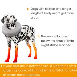 SlowTon Dog Cones Recovery Collars Inflatable, Soft Comfy Dog Cone Collar Protective for Small Medium Large Dogs and Cats After Surgery, Neck Donut E-Collar for Pet Does not Block Vision(Medium+,Gray)