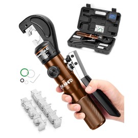 CHANHYD Hand Operated Hydraulic Crimping Tool Hydraulic Cable Lug Crimper 8 US TON 12 AWG to 00 (2/0) Electrical Terminal Cable Wire Tool Kit with 9 Die