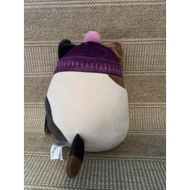 Squishmallows Squishmallow CAM the Calico Cat with Purple Beanie Hat 7.5" Plush NEW
