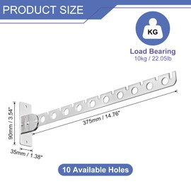 uxcell 1 Pcs 14.76x1.38 Inch Wall Mount Clothes Hanger, Foldable Clothes Drying Rack, Laundry Hanger Dryer Rack Coat Hook for Bedroom Bathroom Wardrobe, Silver