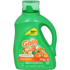 Gain + Aroma Boost Liquid Laundry Detergent, Island Fresh Scent, 61 Loads, 88 oz