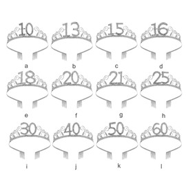 AIXXCUVQ Lady Birthday Party Crystal Rhinestone Hair Decoration Girls with Combs Favors Supplies Adults Wedding Anniversary, 30 Years Old