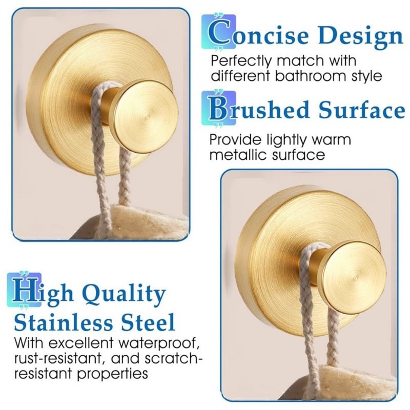 4pcs No-Drill Hooks - Luxegrip No-Drill Hooks,Wall Hanging Clothes Hook,