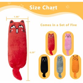 Mumoo Bear 5Pcs Bite Resistant Catnip Toy for Cats,Catnip Filled Cartoon Mice Cat Teething Chew Toy