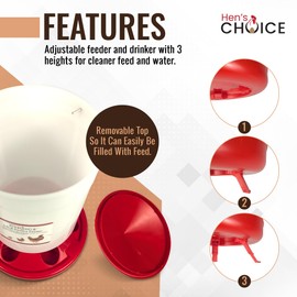 Hen's Choice™ Chicken Feeder and Waterer Set, 6.5 lb Feeder, 1.5 L Waterer
