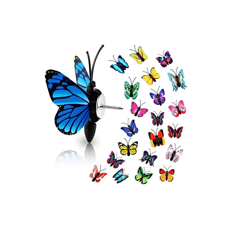 Epakh Tachuelas de Mariposa Decorativas con Efecto 3D, Multicolor, 30