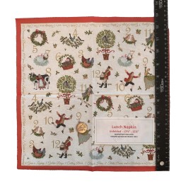 Twelve 12 Days of Christmas Paper LUNCH Napkins for Oyster Shell Decoupage 5 Pc