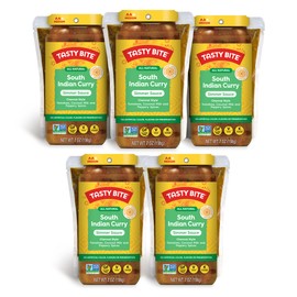 Tasty Bite Chennai South Indian Curry Simmer Sauce, 7-Ounce 5-Pack, 3-4 Servings Per Pouch, Vegan, Kosher, All Natural