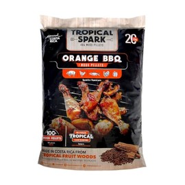 Tropical Spark Wood Chips | Perfect for BBQ, Smoking, Grilling, Bake, Roast, Braise | Premium 100% All-Natural | Orange Wood | 20 lb. Bag