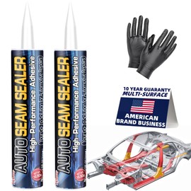 Automotive Seam Sealer-Professional Grade High Strength Waterproof Adhesive for Auto Trucks Body Repair, Rust & Leak Prevention-Quick Paintable Sealant for Metal,Plastic-10.5Oz,RV Sealant White(2)
