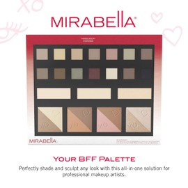 Essential Artist Makeup Palette Kit by Mirabella Beauty - Includes 14 Eyeshadow Shades in Matte & Shimmer, 3 Pure Press Powder Foundation and Sculpt & Blush Duos - Talc-Free, Paraben & Gluten-Free