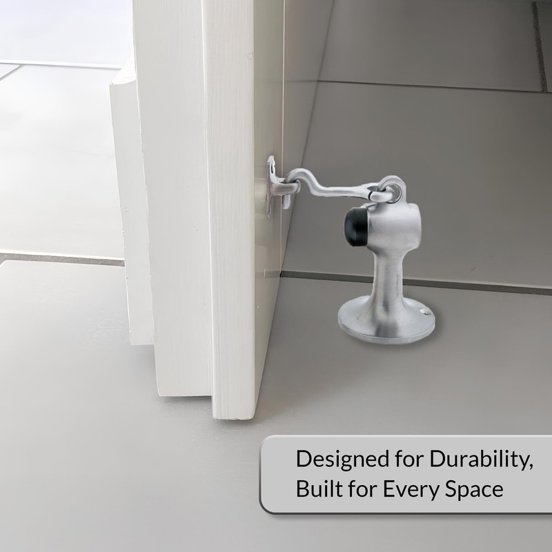 FHC FL2521SA Floor Mounted Heavy-Duty Door Stop with Hook 3-1/8"