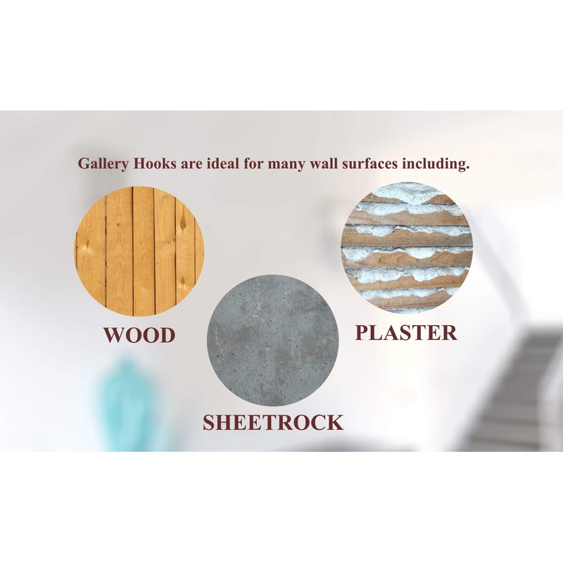 HangZ 30002 Gallery Picture Hooks, 20lb, Antique Brass, 4-Pack