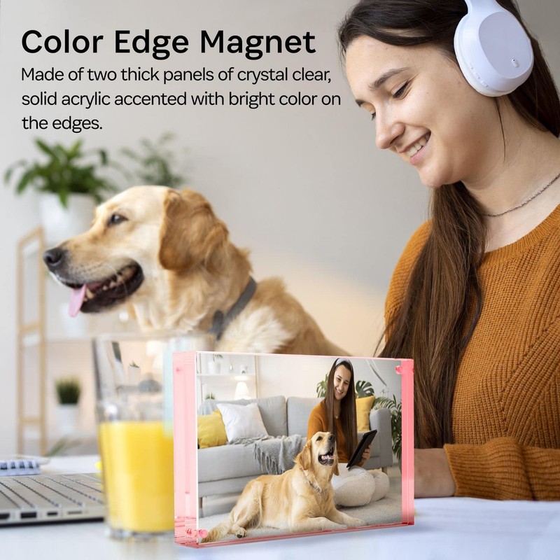 The original acrylic 4x4 MAGNET FRAME with Rose Edge by