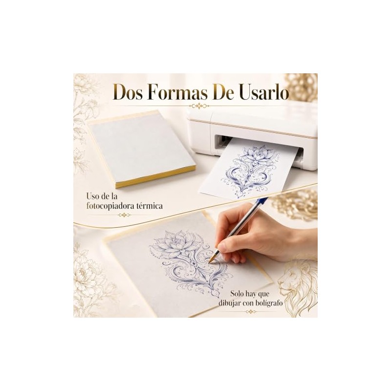 50 Hojas Papel Hectografico Tattoo,Papel Transfer Térmico para Tatuaje