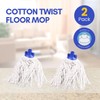 HOMESHOPA 2 Pack Cotton Mop Heads Replacement Refill, Twist Lock