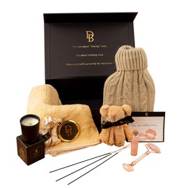 Wellness Box 12pc Self Care Spa Gift Basket for Women - Loving Gift Basket for Mothers Day, Birthday, Best Friend set, Womens Beauty Kit. Luxury Gifts with Scented Candle, Jade Roller, Bath Bomb.