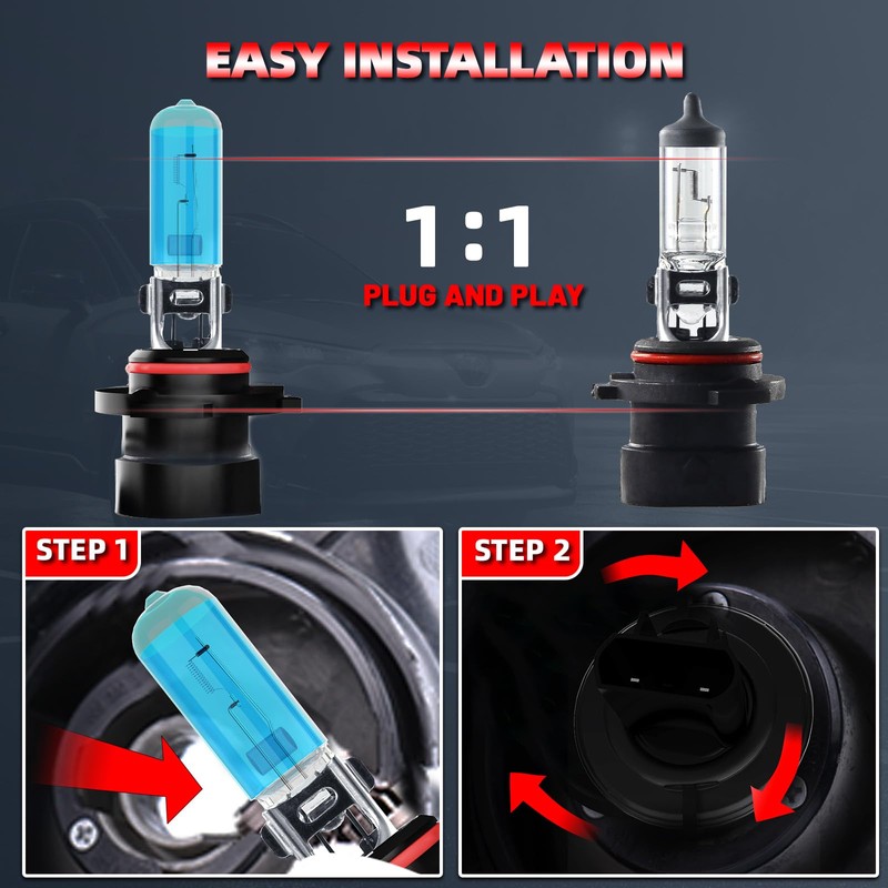 ZPXGIZT Light Bulbs Fit For Chrysler PT Cruiser 2001-2010,9005XS 9006XS