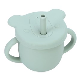 MACE CORPORATION 100% Food Grade Silicone 2-IN-1 BABY TRAINING CUPS WITH STRAW & SNACK CUP LID|Toddler Sippy Cup with Straw & Snack Cup Lid (moody blue)