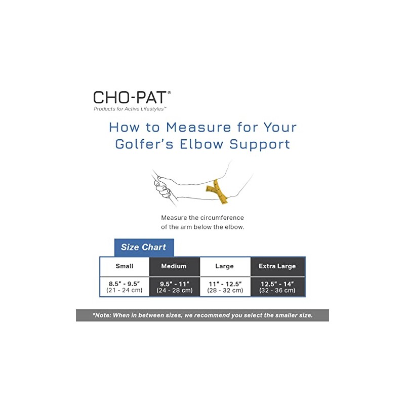 Cho-Pat Black Golfers Elbow Support, X-Large
