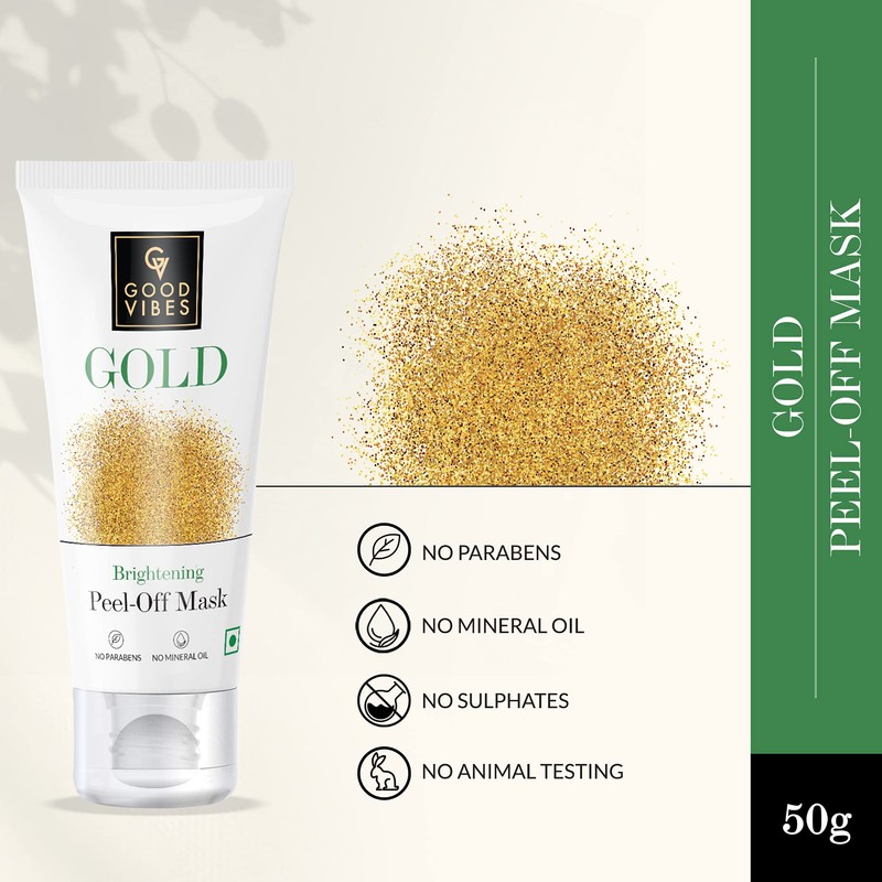 Good Vibes Gold Brightening Peel Off Mask, 50 g Deep