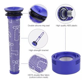 For Dyson 6 Pack Filter Replacement for Dyson V7 V8 Animal and V8 Absolute Cordless Vacuum