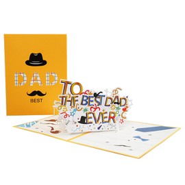 3D Creativity Pop Up Father's Day Card, Happy Birthday Day Greeting Cards for Dad, Husband, Brother (Best Dad Theme)