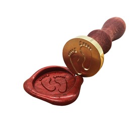 Baby Foot Wax Sealing Stamp Vintage Retro Arts Crafts Romantic Symbol Wax Seal Stamp Metal Stamp Fancy Greetings for Baby Shower Gift Packing Invitation Letter (Gold-Baby Foot)
