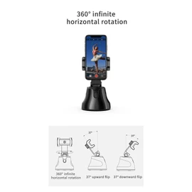 Auto Face Tracking Tripod, 360° Rotation Smart Tracking Phone Holder, Selfie Tracking Stand for Phone, for Video Recording Vlog Live Steaming, Rechargeable Battery