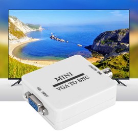VGA to BNC Converter, Mini HD Converter VGA to BNC Adapte 1920 X 1080 Resolution USB Video Converter for HDTV Monitors TVs Computers Home Audio Video Equipment, with USB Cable