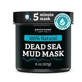 Aromasong 100% Pure Dead Sea Mud Mask for Face and Body - Spa Quality Pore Minimizer for Face & Oily Skin, Cleansing Natural Skin Care for Women and Men - 8 oz