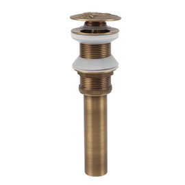 Pop Up Sink Drain Copper Sink Drain Stopper Vessel Vintage Anti Rust Sink Parts for Bathroom Kitchen Without Overflow