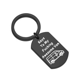 KUIYAI Camper Gift Keys To My Fucking Awesome Van Keychain Camper Jewelry (awesome van black)