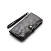 IJUN Full Grain Leather Handmade Bifold Long Wallet for Men