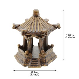 Saim Pavilion Aquarium Decorative Resin Hexagonal Landscape Décor Fish Tank Decorations Ornaments for Small Fish Shrimp to Swim Hide Play