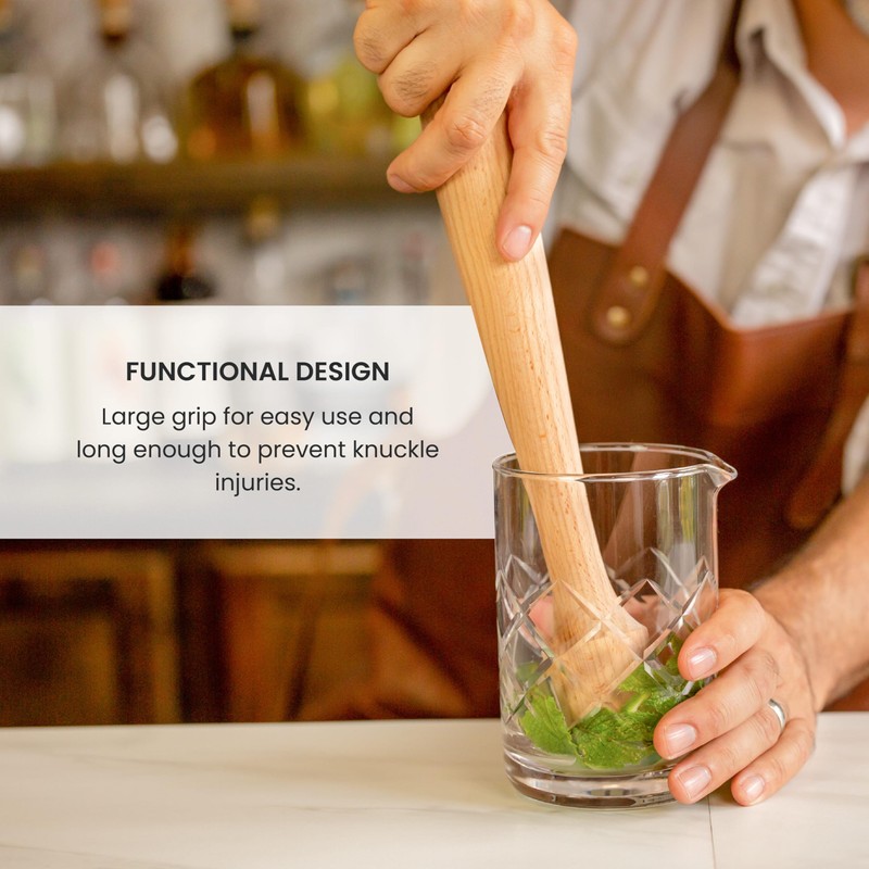 A Bar Above Black Muddler for Cocktails, 12-Inch Long Cocktail