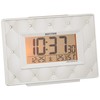 Rhythm Alarm Clock Radio-Controlled Clock Digital Decorative Glass Beige Pearl