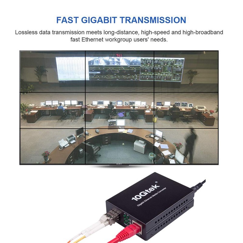 10Gtek Gigabit Ethernet Media Converter with a 1000Base-SX Module Included,