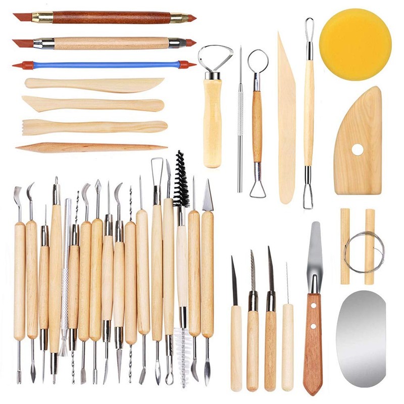 YAGSUW Clay Sculpting Tools Set of 38 with Bag, Wooden
