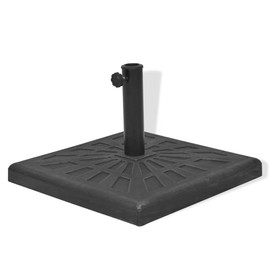 FurturHome Square Umbrella Base | Outdoor Umbrella Stand | Parasol Base for Outside Patio, Lawn, Garden | Black Resin and Steel 20.1" x 20.1" x 12.8"
