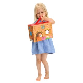 Mertens Farm Wooden Travel Suitcase Toy for Children from 18 Months (13 Pieces, Practical Cardboard Case with Carry Handle for On the Go, 12 Animal Figures, Dimensions: 42 x 17 x 25 cm), Colourful