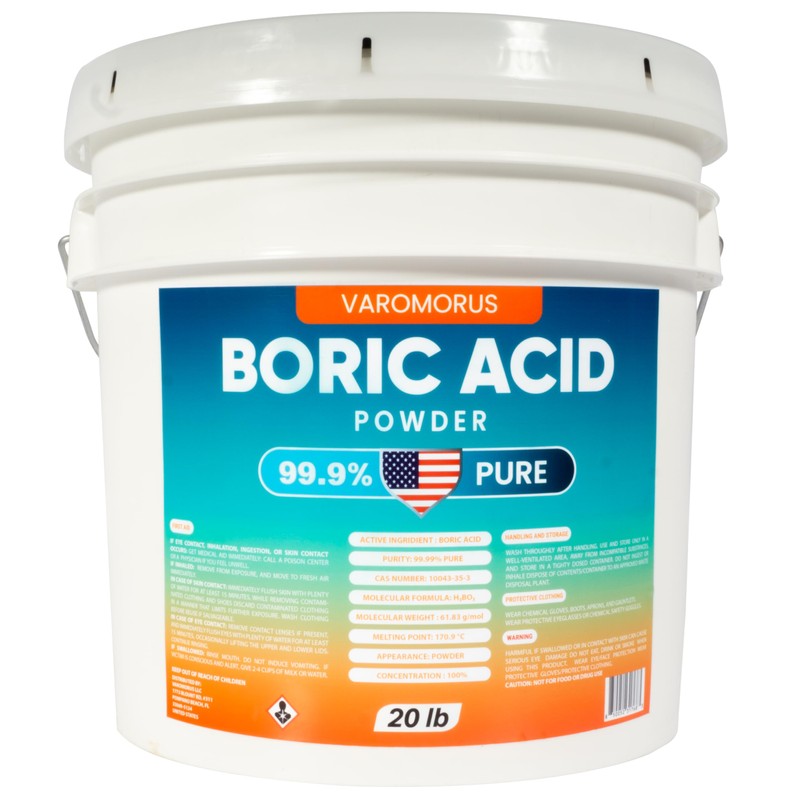 Boric Acid Powder 20 lb – 99.9% Pure Fine Powder,