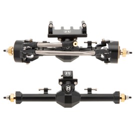 MEUS RACING SCX24 Axles Isokinetic 3-Section CVD 52° Max. Steering Angle +5mm Widened SCX24 Upgrades for Axial SCX24 Deadbolt C10 JLU Gladiator Bronco 1/24 RC Crawler (Front and Rear- Black)