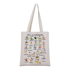 G2TUP Dinosaurs Tote Bag Dinosaur Gifts for Dinosaur Lovers The A To Z Of Dinosaurs Animal Reusable Shopping Bag (Dinosaur A To Z Tote bag)