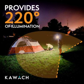 KAWACH K-1110 LED Motion Sensor Headlamp, Hands Free Ultra-Low Profile, 300 High Lumen LED Output, 220° Area Illumination, Multiple Light Modes, Great for Running, Cycling, Hiking, AAA Battery Powered