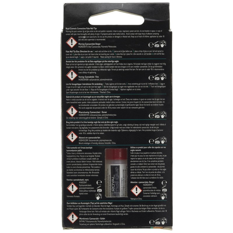 Royal Short Square Nail Tips with Nail Glue 3 g