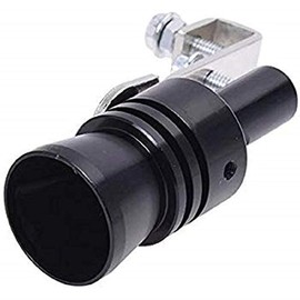 MASO Universal Turbo Car Motorcycle Muffler Exhaust Pipe Whistler Black (Black/M)