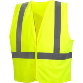 Pyramex Safety Hi-Vis Safety Vest with Reflective Tape, Hi-Vis Lime, Medium